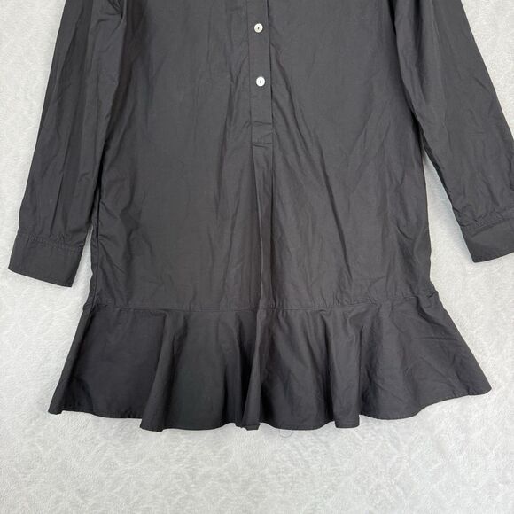 Quince 100% Organic Cotton Poplin Drop Waist Shirt Dress M Black Capsule Minimal - Picture 4 of 15